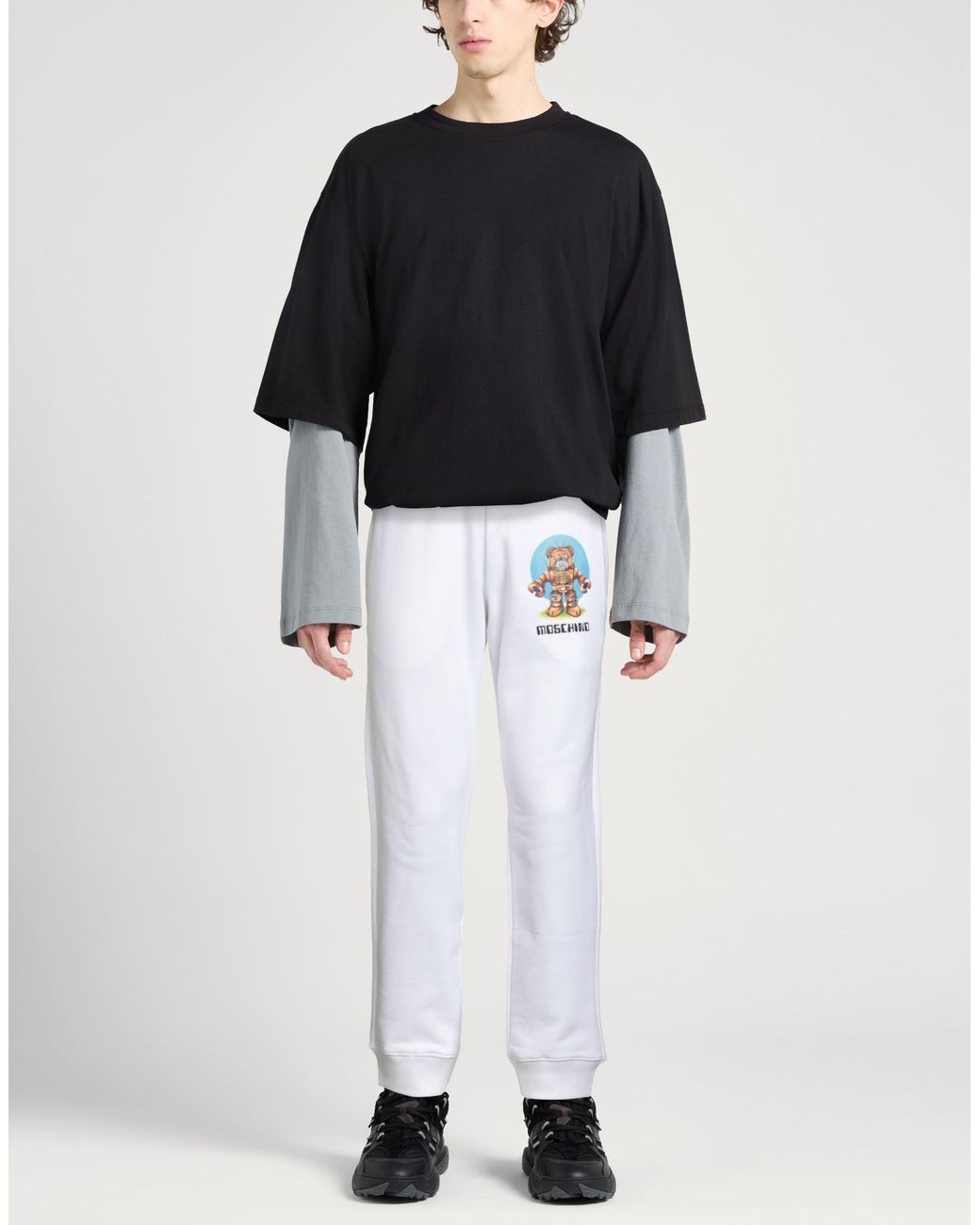 Moschino White Couture Pants Cotton for men