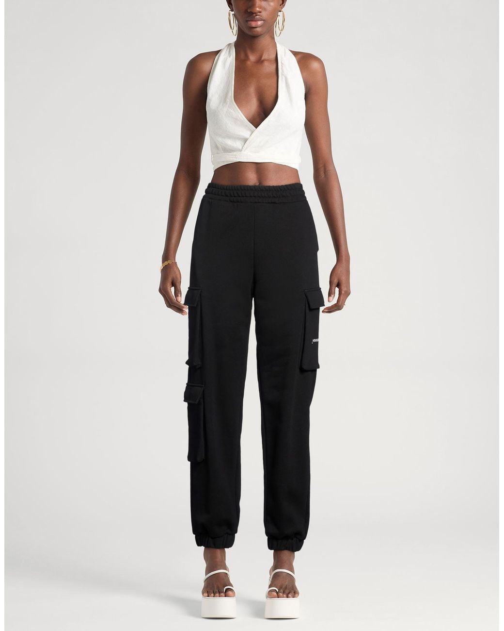 hinnominate Black Pants Cotton, Polyester