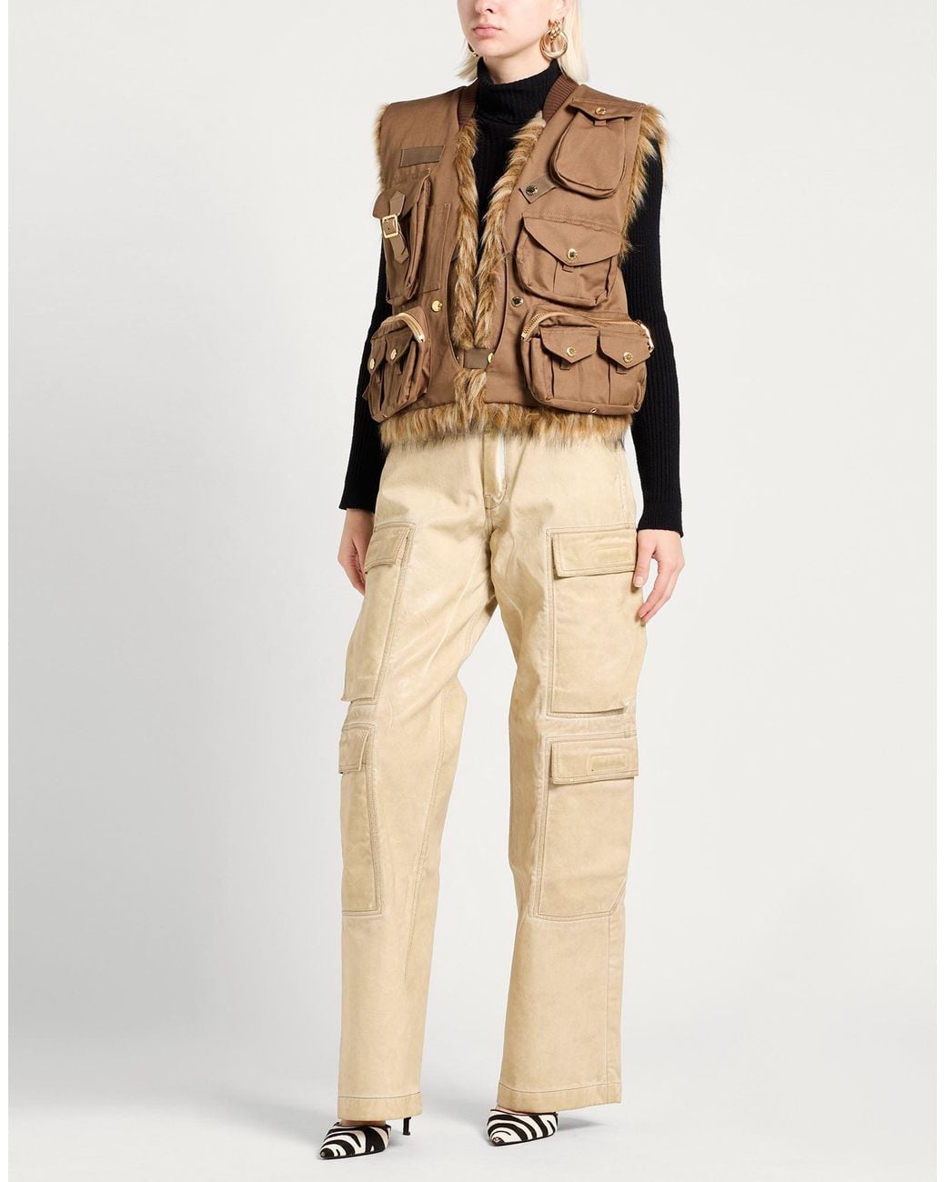 Dolce & Gabbana Brown Khaki Vest Cotton