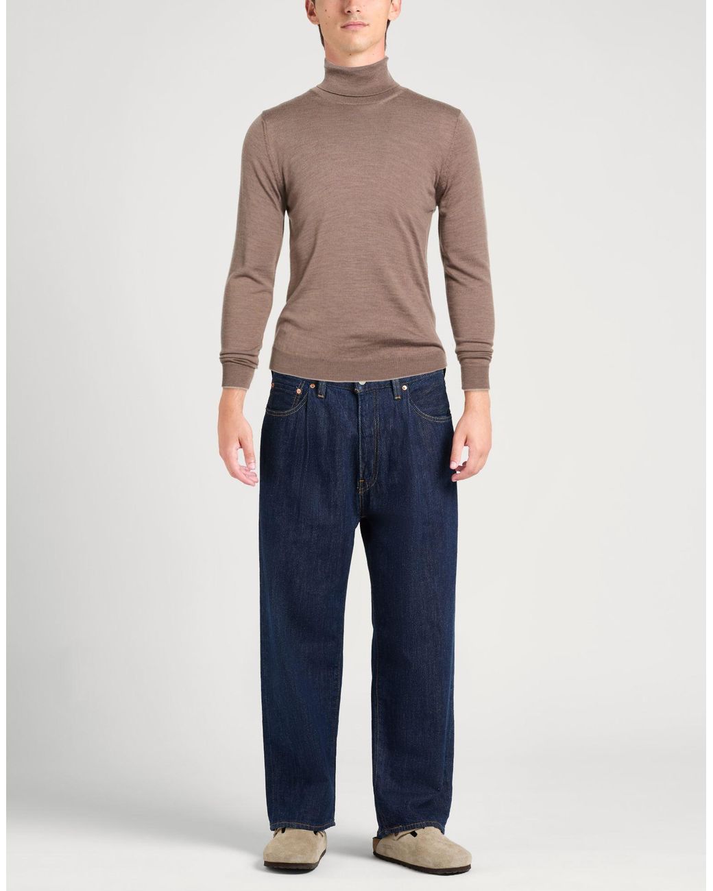 SEVENTY VENEZIA Brown Charcoal Turtleneck Virgin Wool for men
