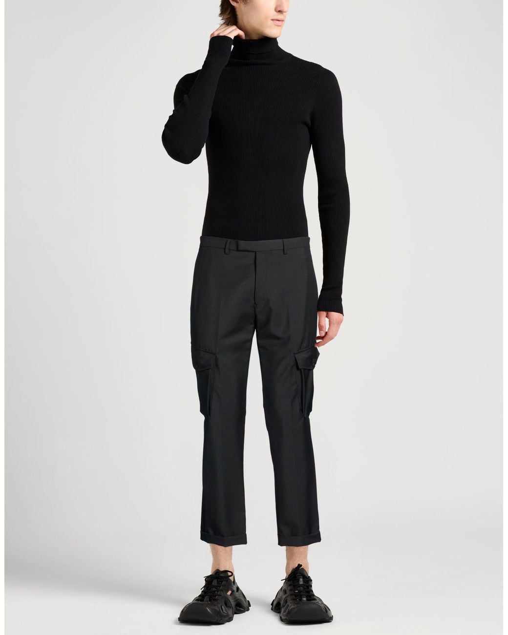 Kris Van Assche Black Pants Wool, Mohair Wool for men