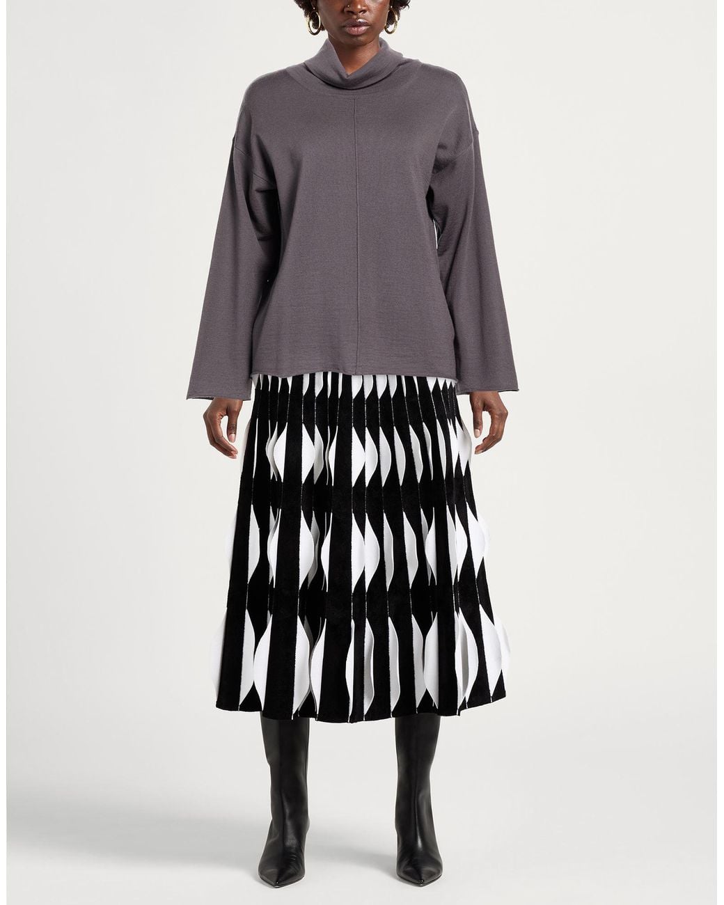 Alpha Studio Brown Turtleneck Merino Wool