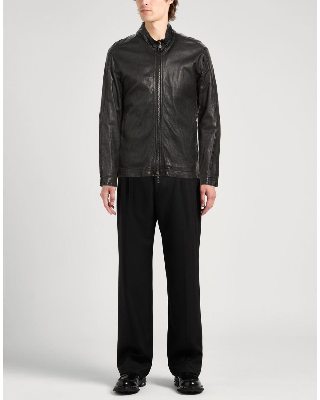 Giorgio Brato Black Jacket Leather for men