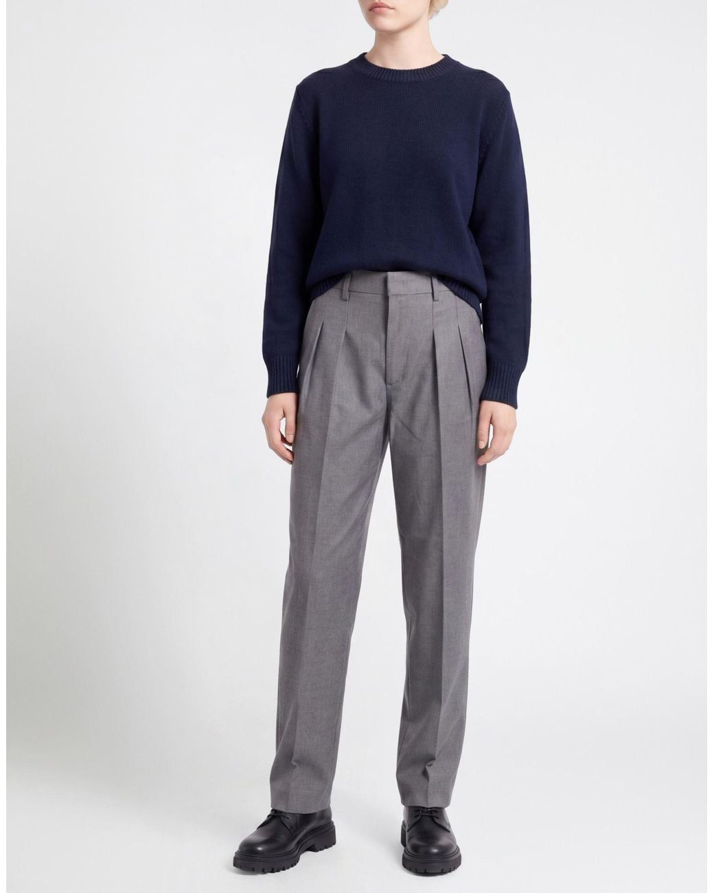 Dondup Gray Pants Virgin Wool, Elastane