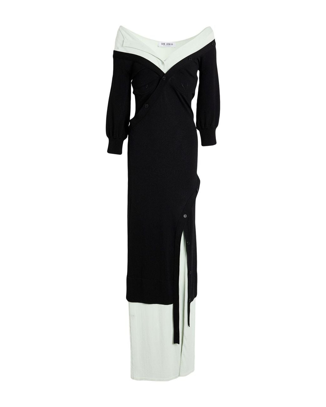 The Attico Black Maxi Dress Viscose, Polyamide