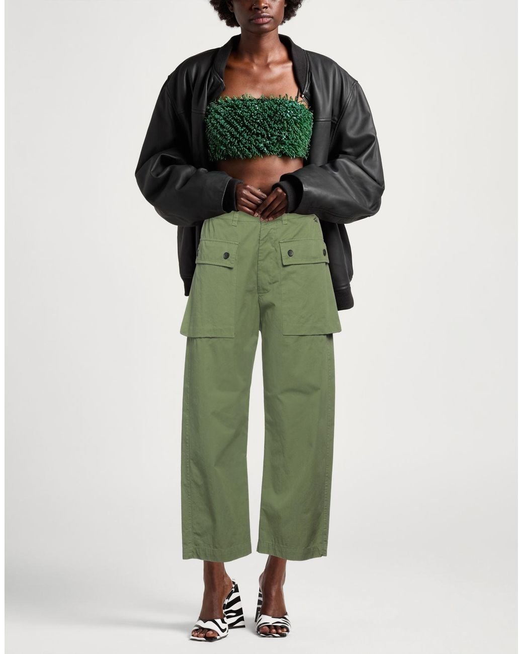 Souvenir Clubbing Green Pants Cotton