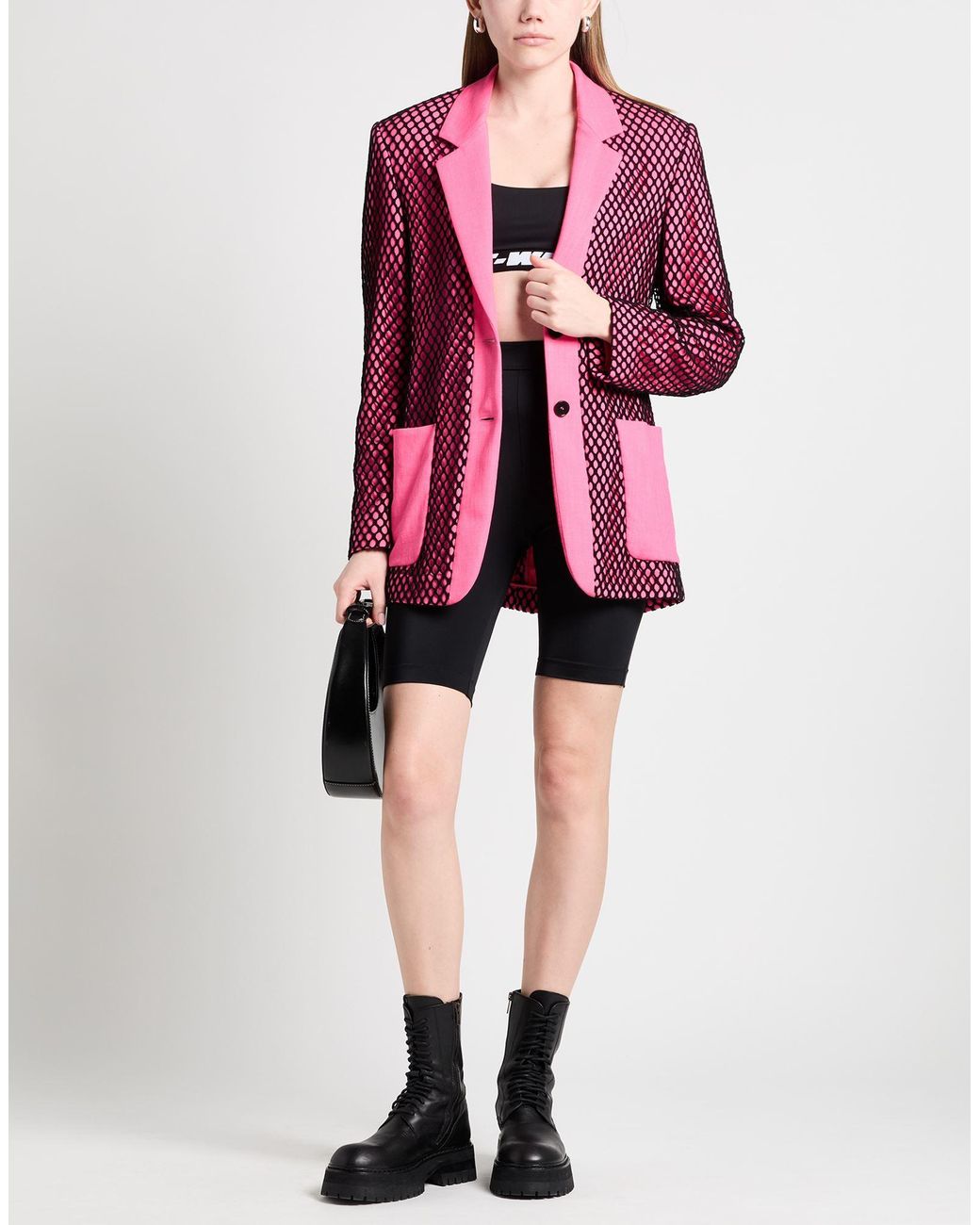MSGM Pink Blazer Viscose, Polyester, Elastane