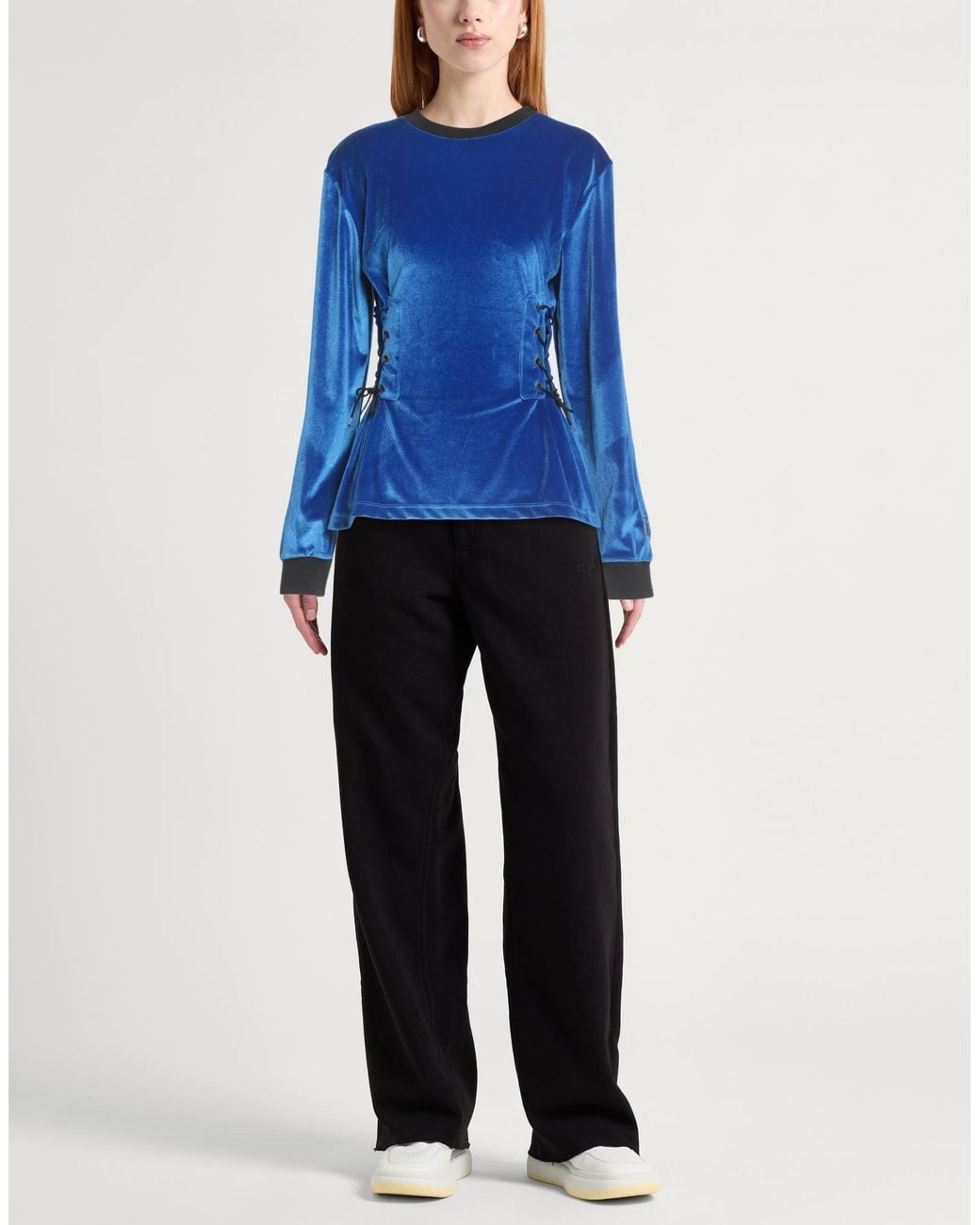 Gaelle Paris Blue Bright Sweatshirt Polyester, Elastane