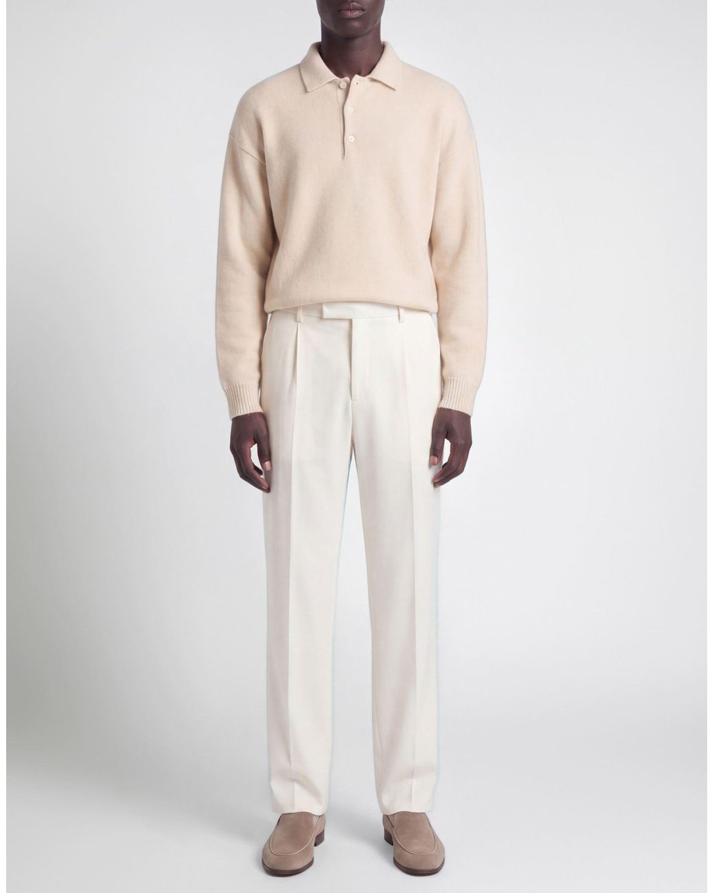 Laneus White Sweater Cashmere, Silk, Polyester for men