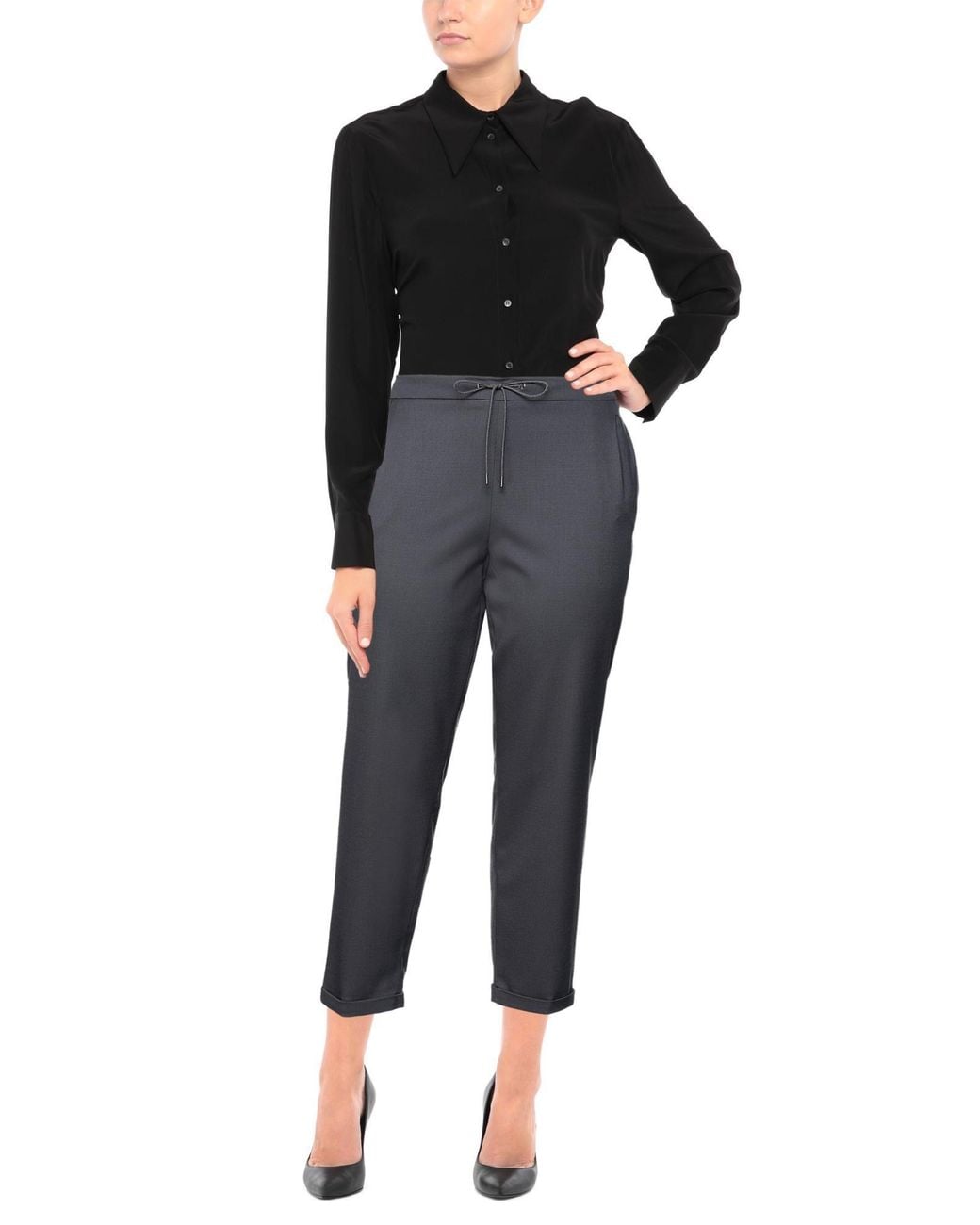 Fabiana Filippi Blue Pants Merino Wool, Elastane, Cotton, Ecobrass