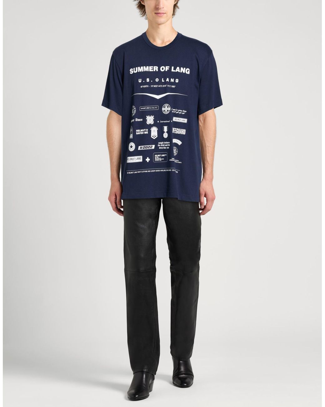 Helmut Lang Blue T-Shirt Cotton for men
