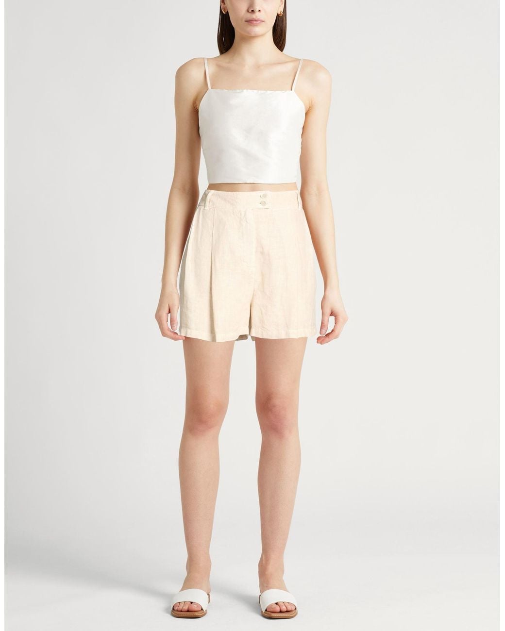 120% Lino Natural Sand Shorts & Bermuda Shorts Linen