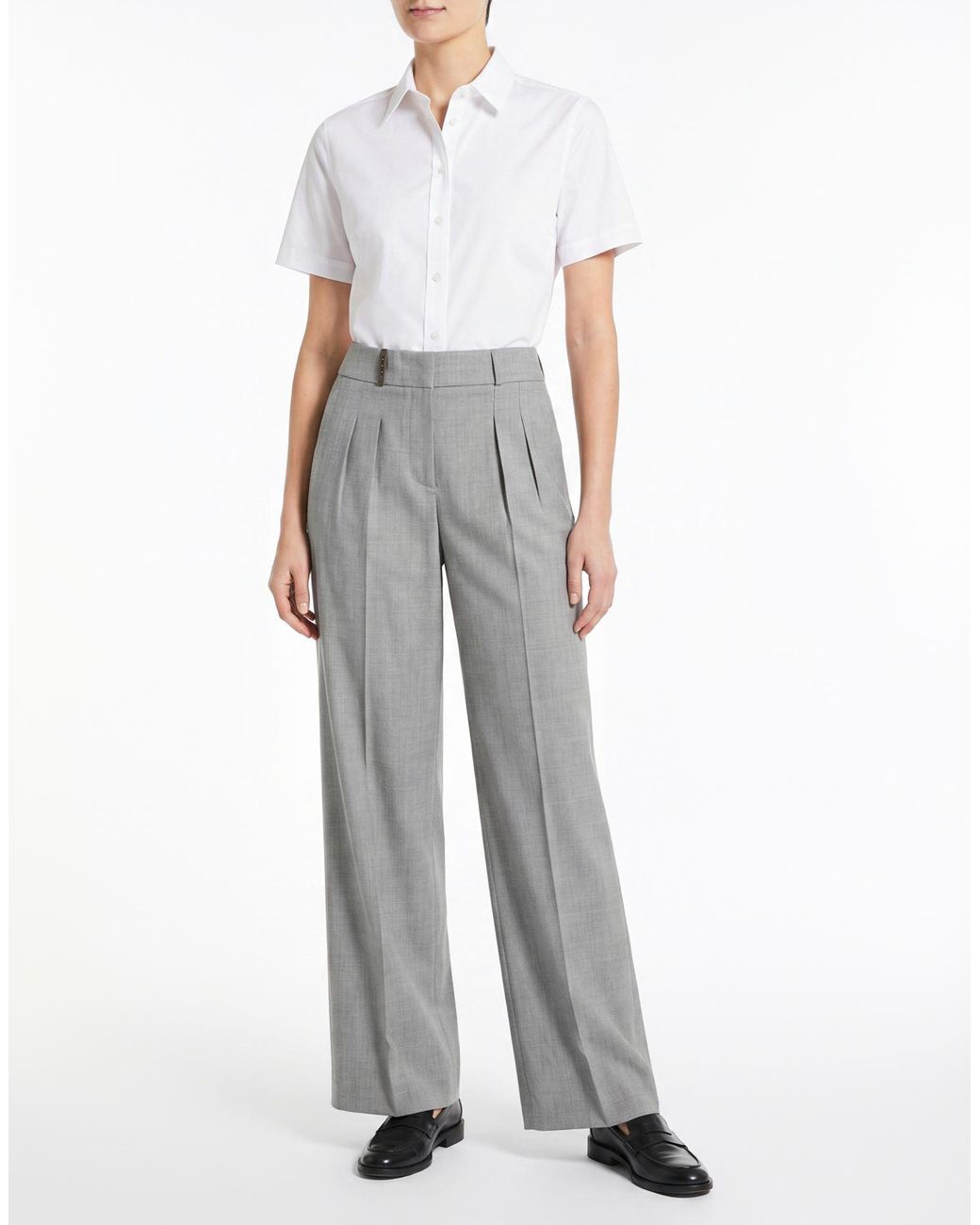 Peserico Gray Pants Wool, Polyester, Elastane