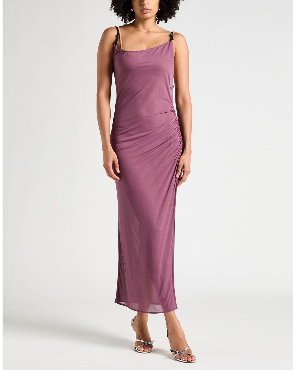 Mugler Purple Maxi Dress Viscose