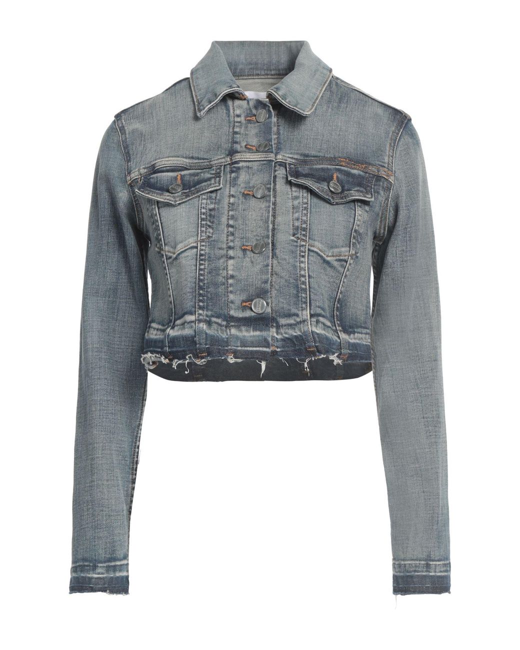 Ganni Gray Denim Outerwear Organic Cotton, Elastane