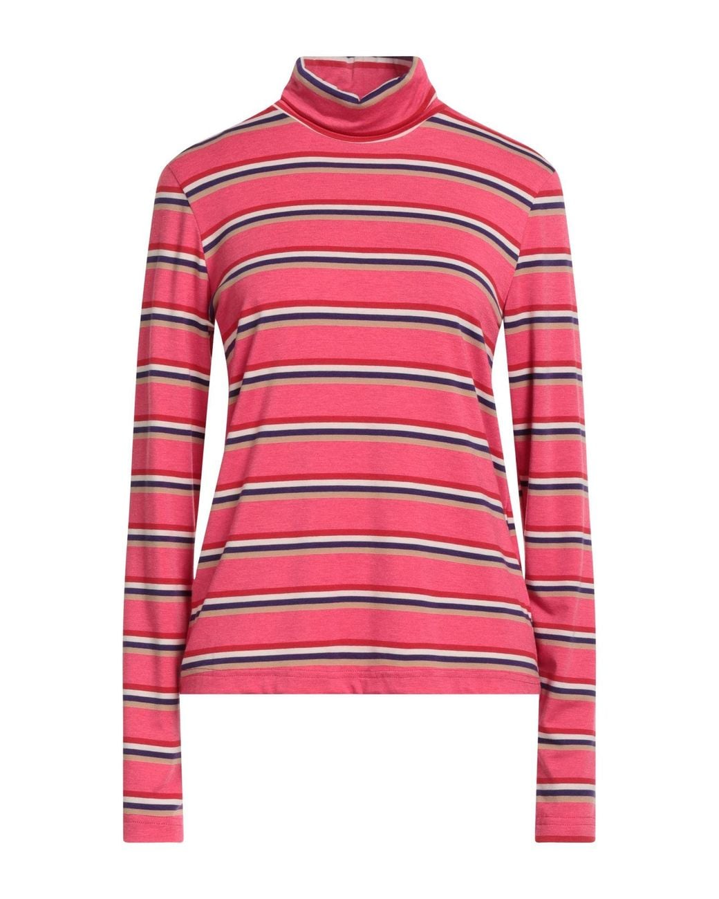 Shirtaporter Red Fuchsia T-Shirt Viscose, Polyester, Elastane
