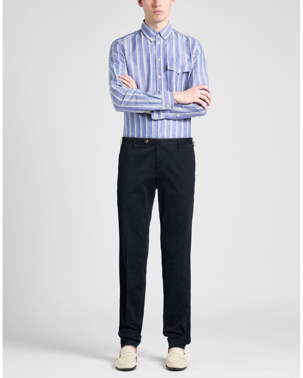PT Torino Blue Pants Cotton, Elastane for men