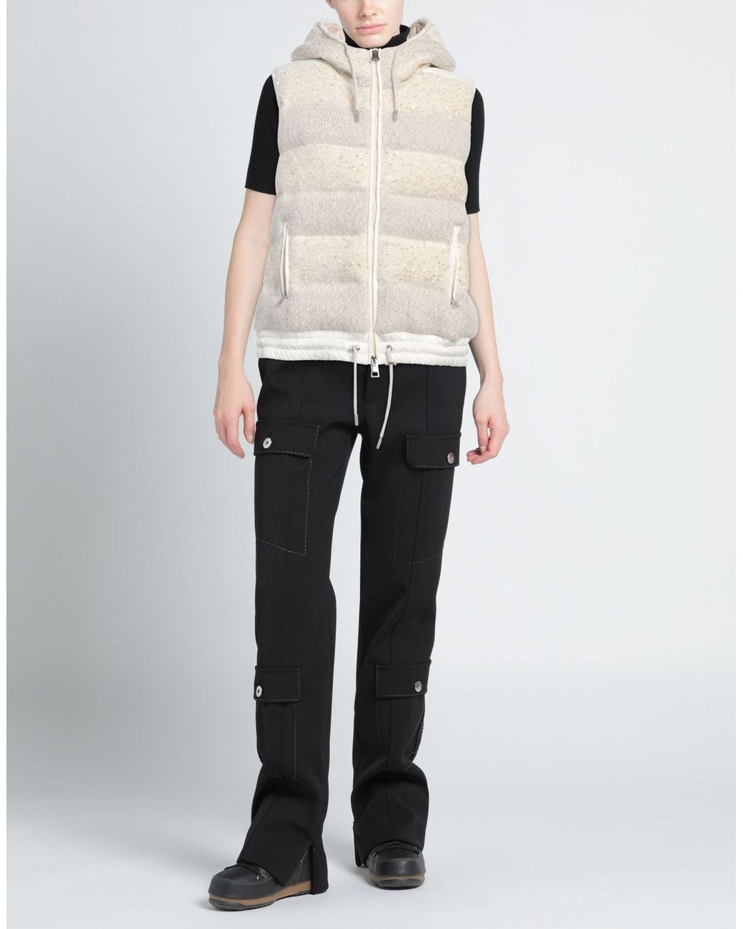 Panicale White Vest Polyester, Mohair Wool, Alpaca Wool, Polyamide