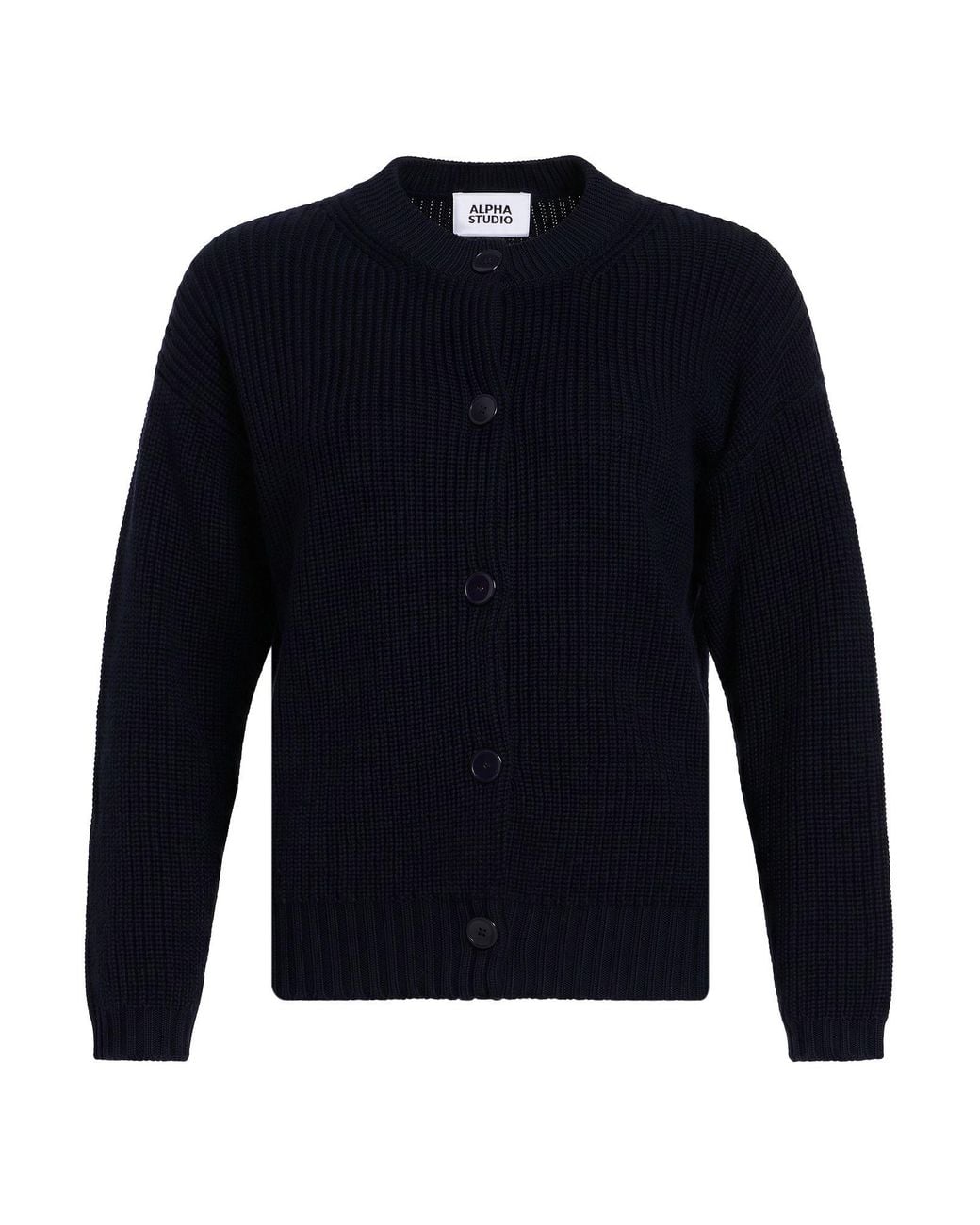 Alpha Studio Blue Midnight Cardigan Merino Wool