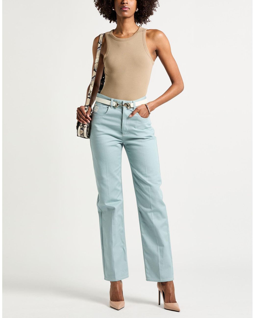 Fendi Blue Pants Cotton