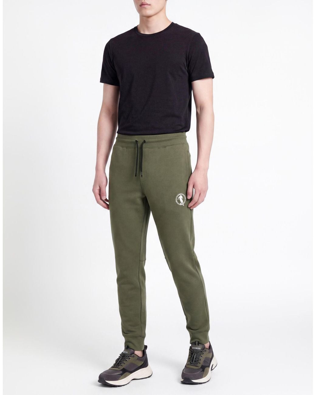 Bikkembergs Green Military Pants Cotton, Polyester, Lycra for men