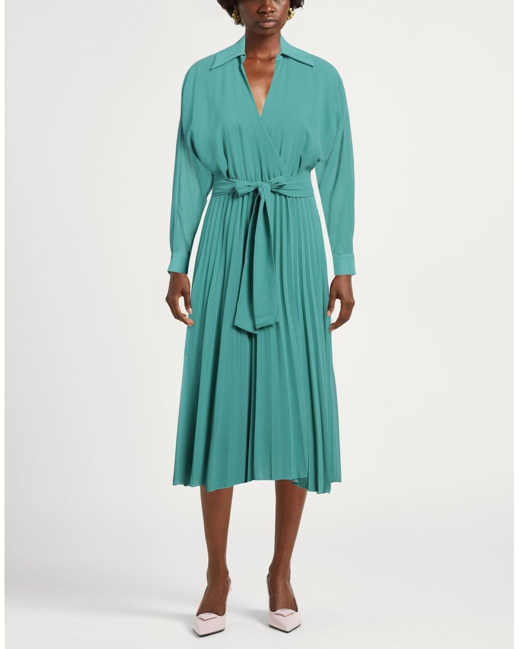 Kaos Green Midi Dress Polyester
