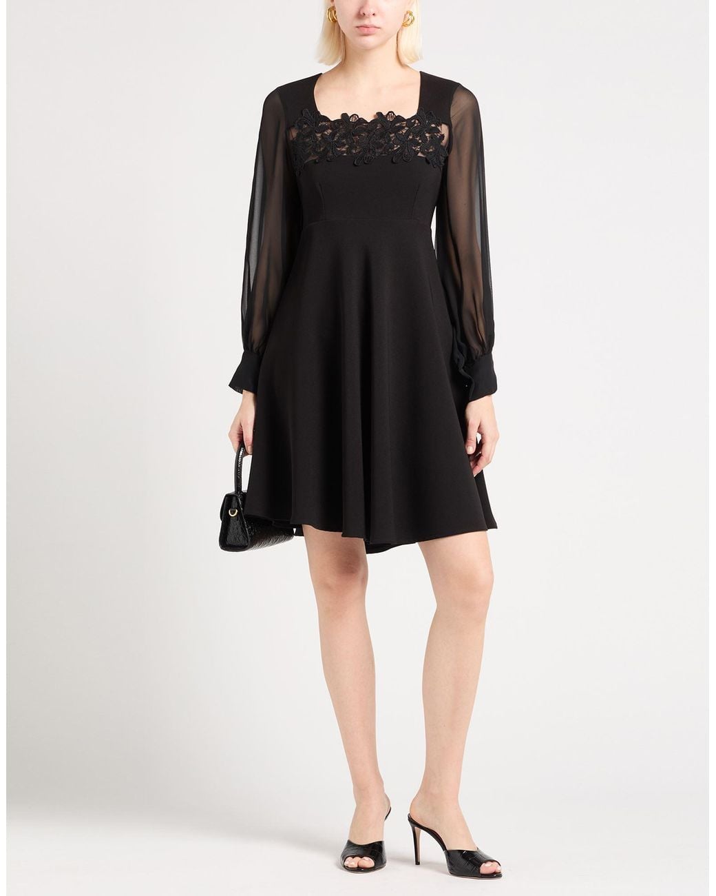 MILVA MI Black Mini Dress Acetate, Viscose, Elastane