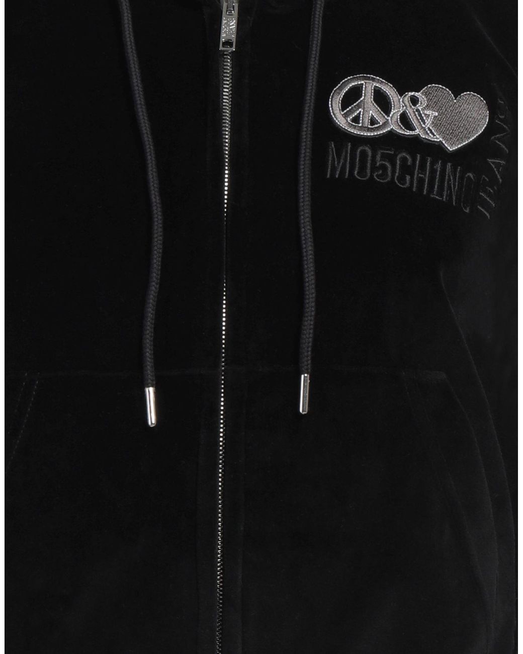 Moschino Black Sweatshirt Cotton, Polyester, Elastane