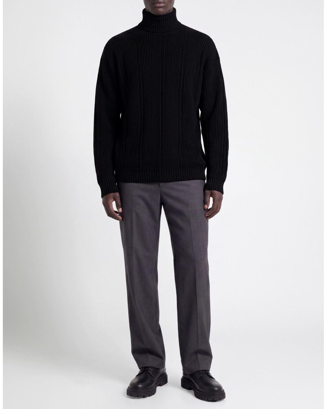 Alpha Studio Black Turtleneck for men