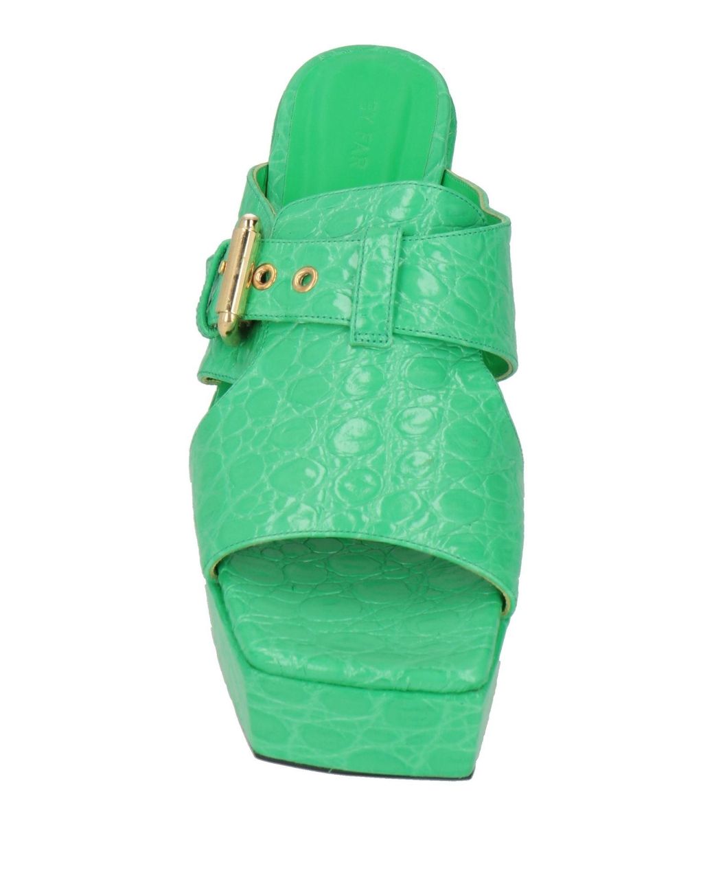 By Far Green Sandals Leather