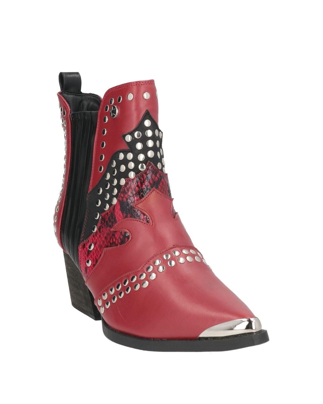 Shopart Red Ankle Boots