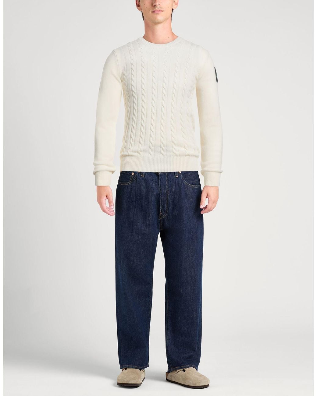 Aeronautica Militare White Ivory Sweater Wool, Polyamide for men