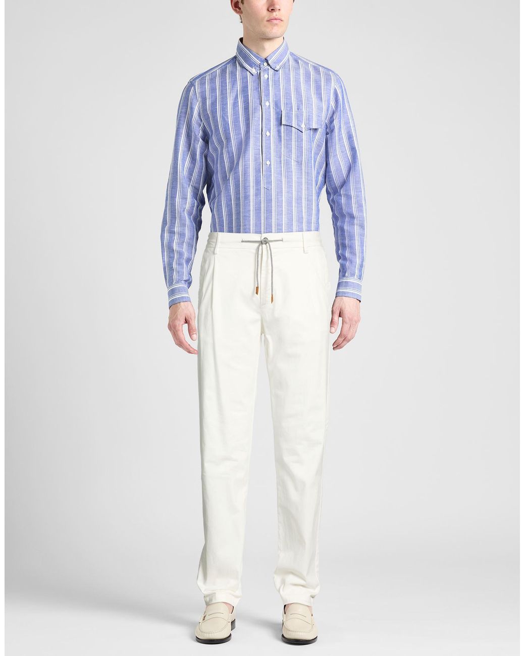 Eleventy White Pants Cotton, Elastane for men