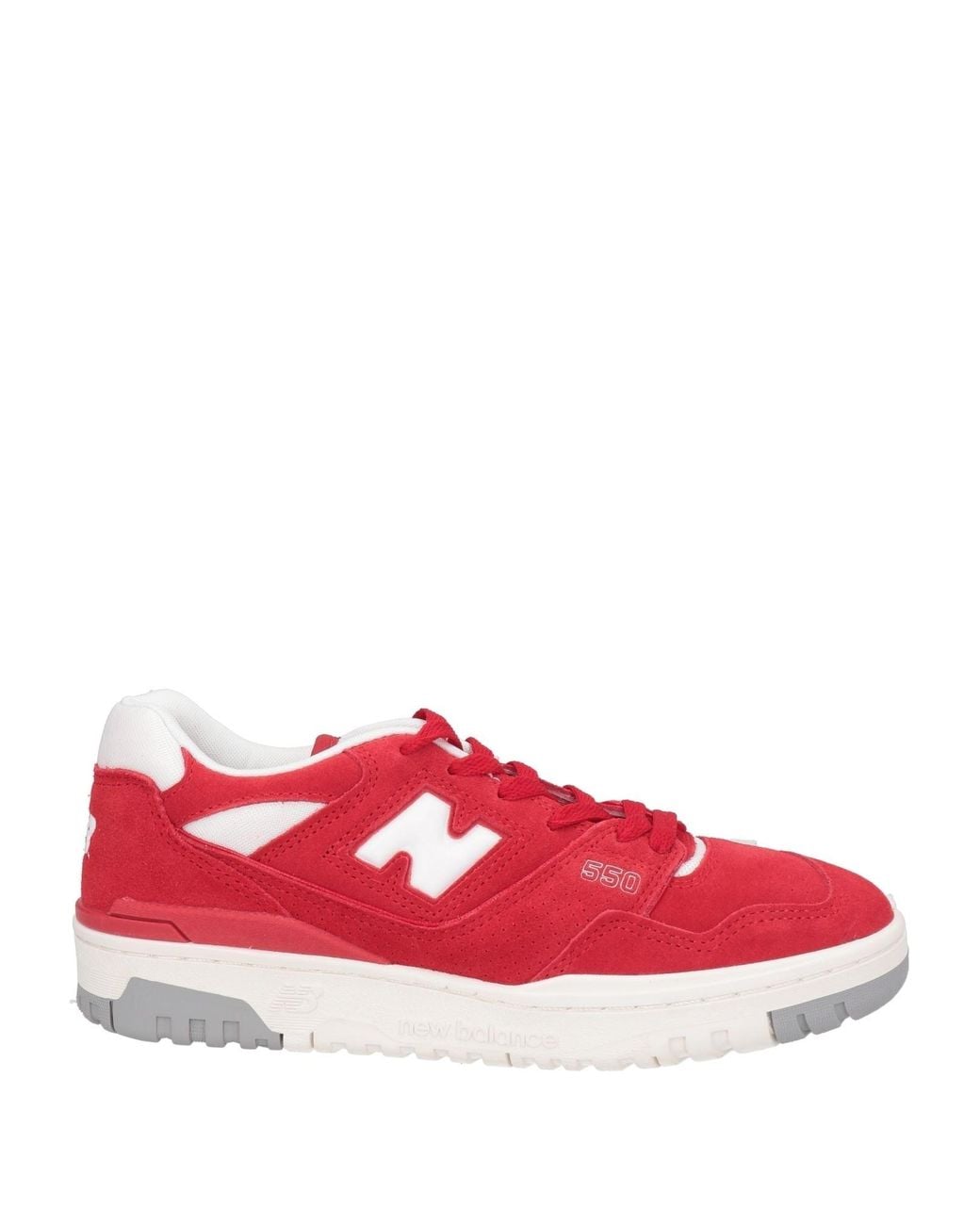 New Balance Red Sneakers Leather, Textile Fibers for men