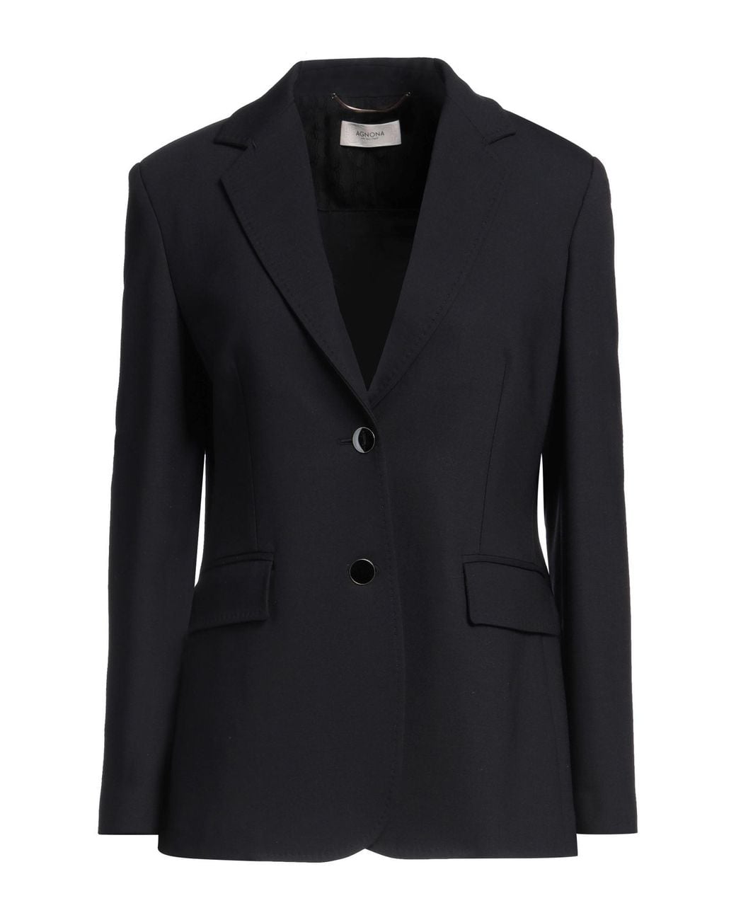 Agnona Black Blazer Wool, Elastane, Polyamide