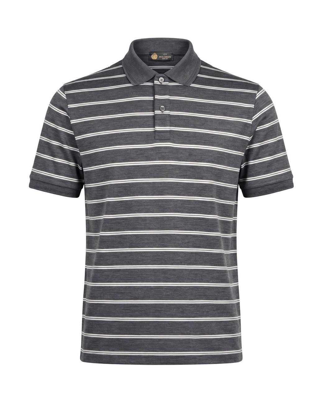 Paul & Shark Black Polo Shirt Wool, Silk for men