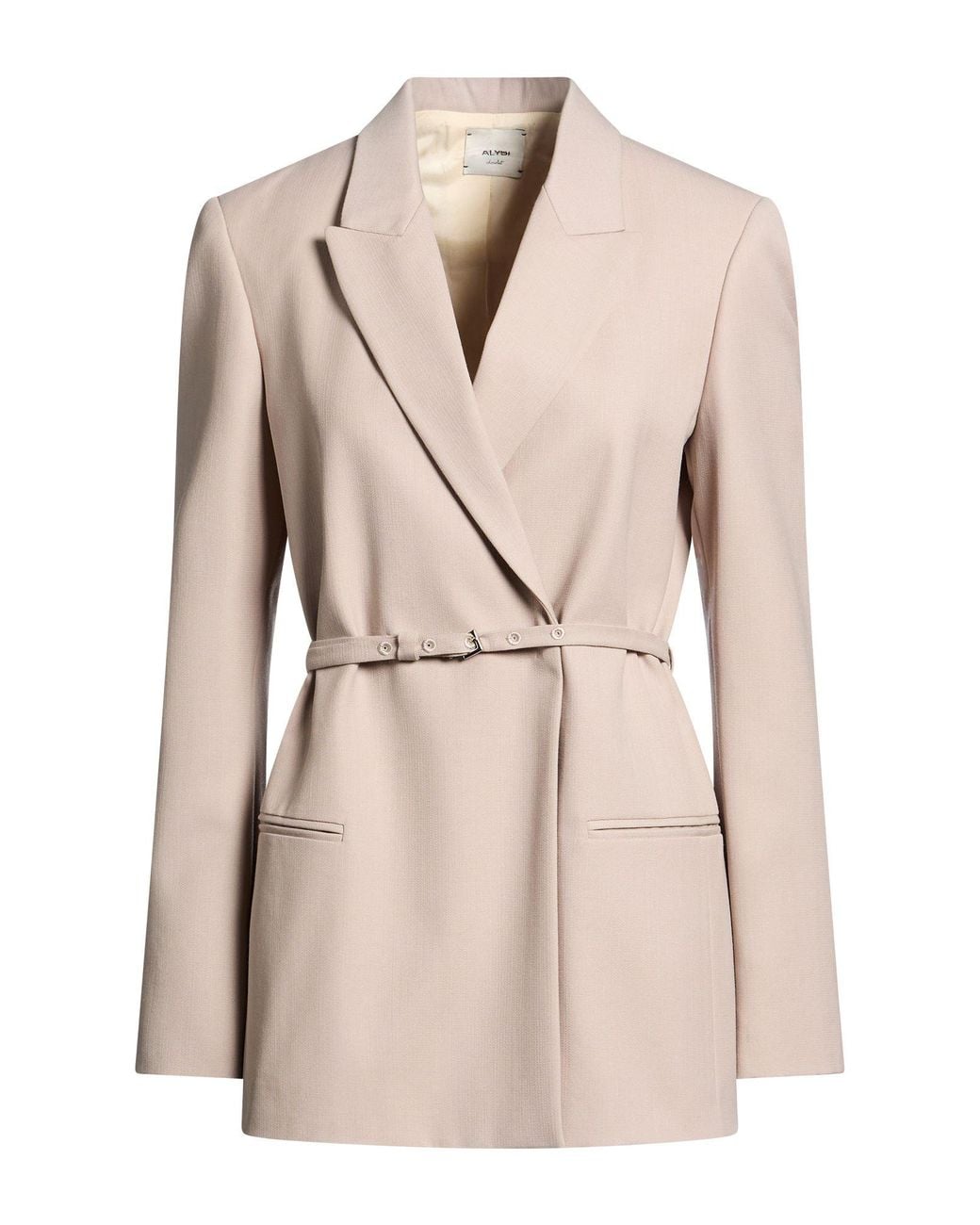 Alysi Natural Chocolat Khaki Blazer Polyester, Virgin Wool