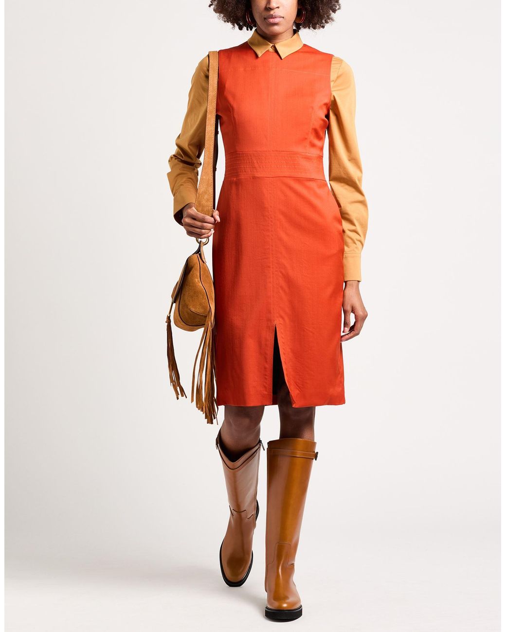 Moorer Red Midi Dress Cashmere