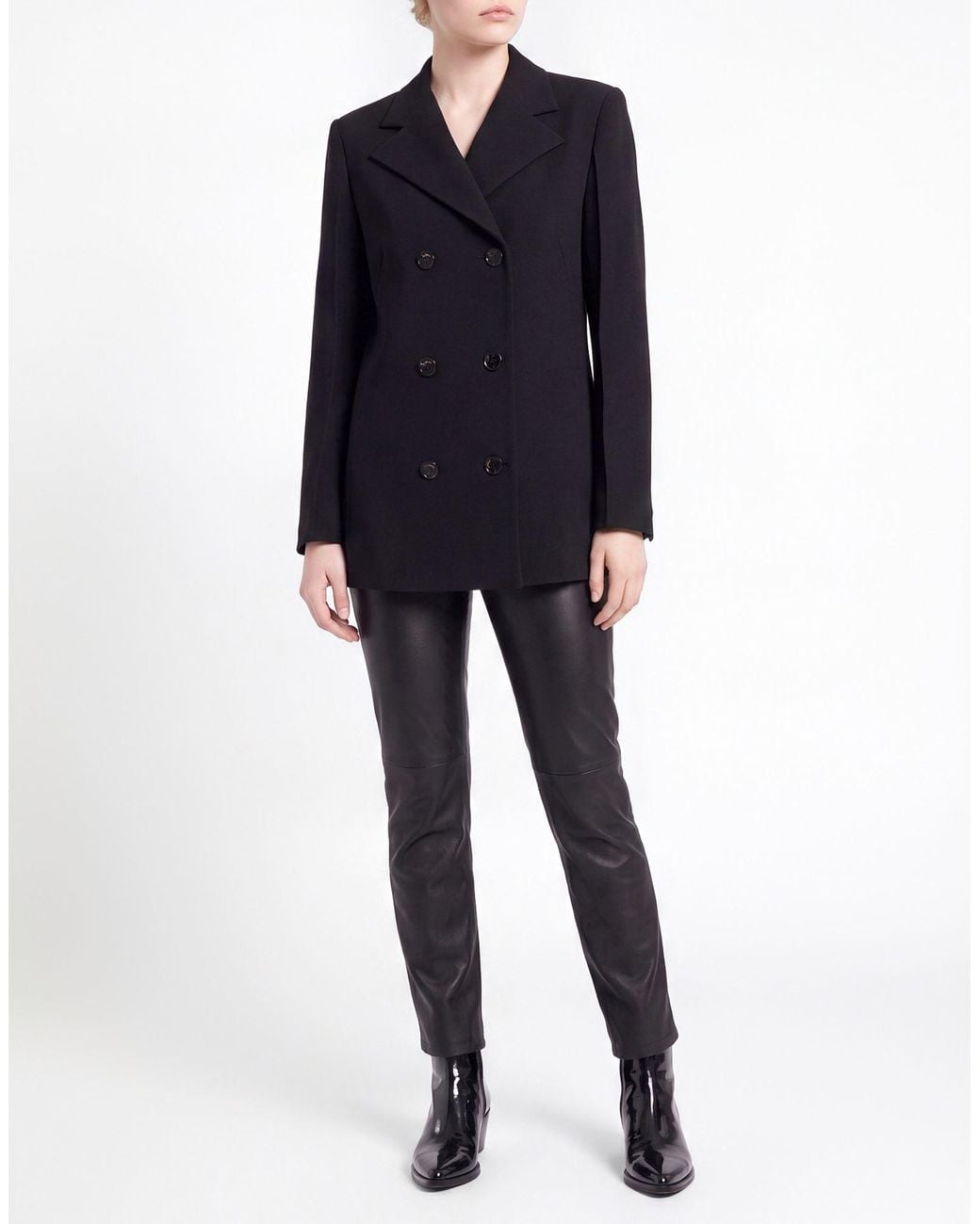 Sandro Black Overcoat & Trench Coat