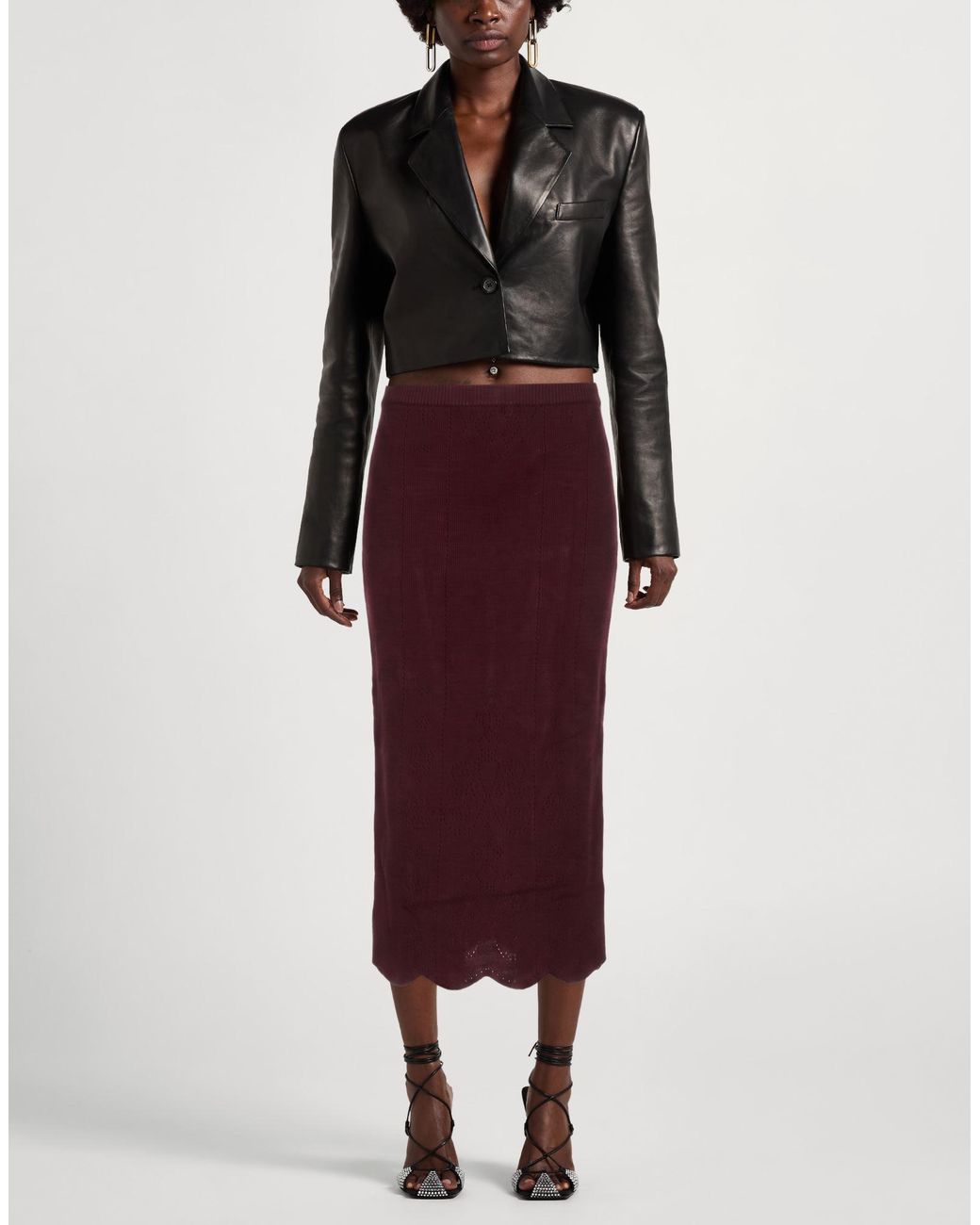 Twinset Purple Midi Skirt