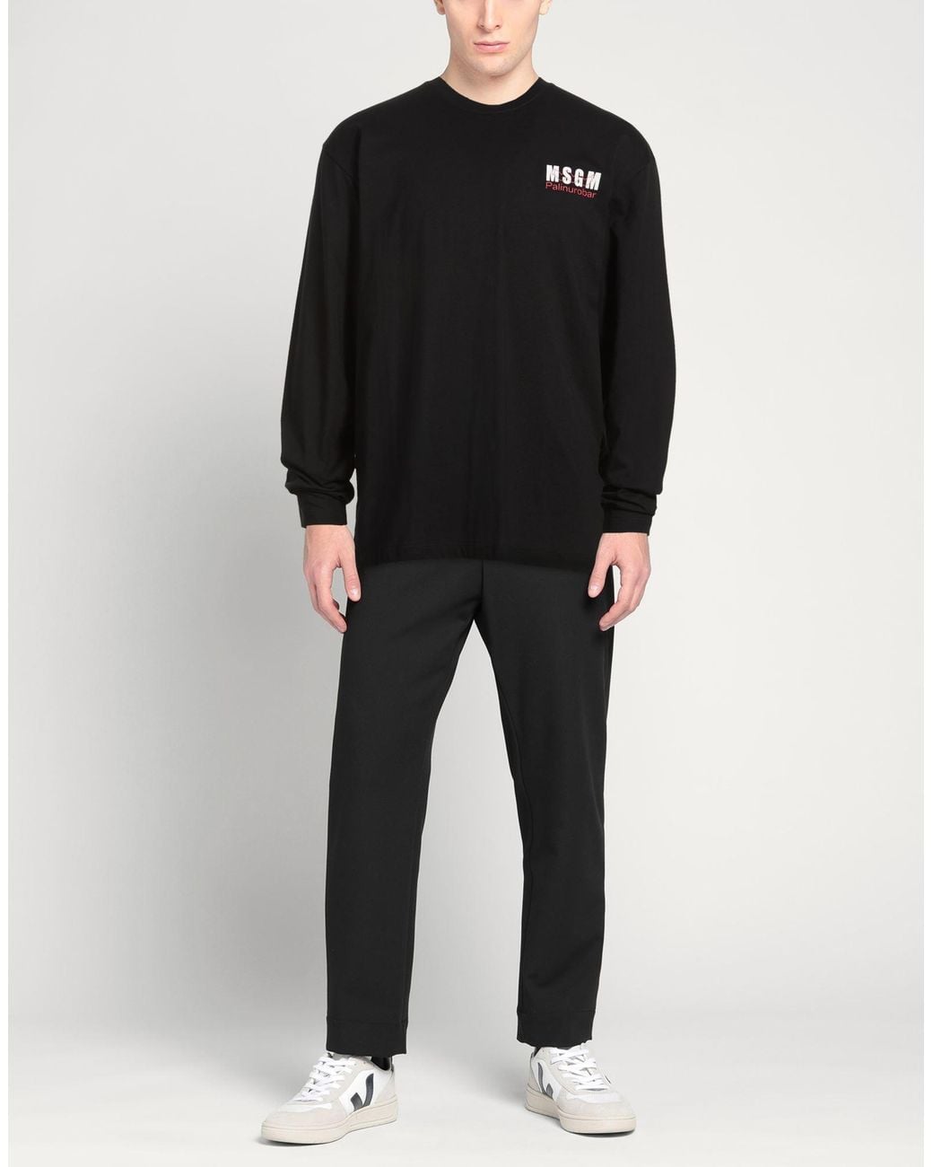 MSGM Black T-Shirt Cotton for men