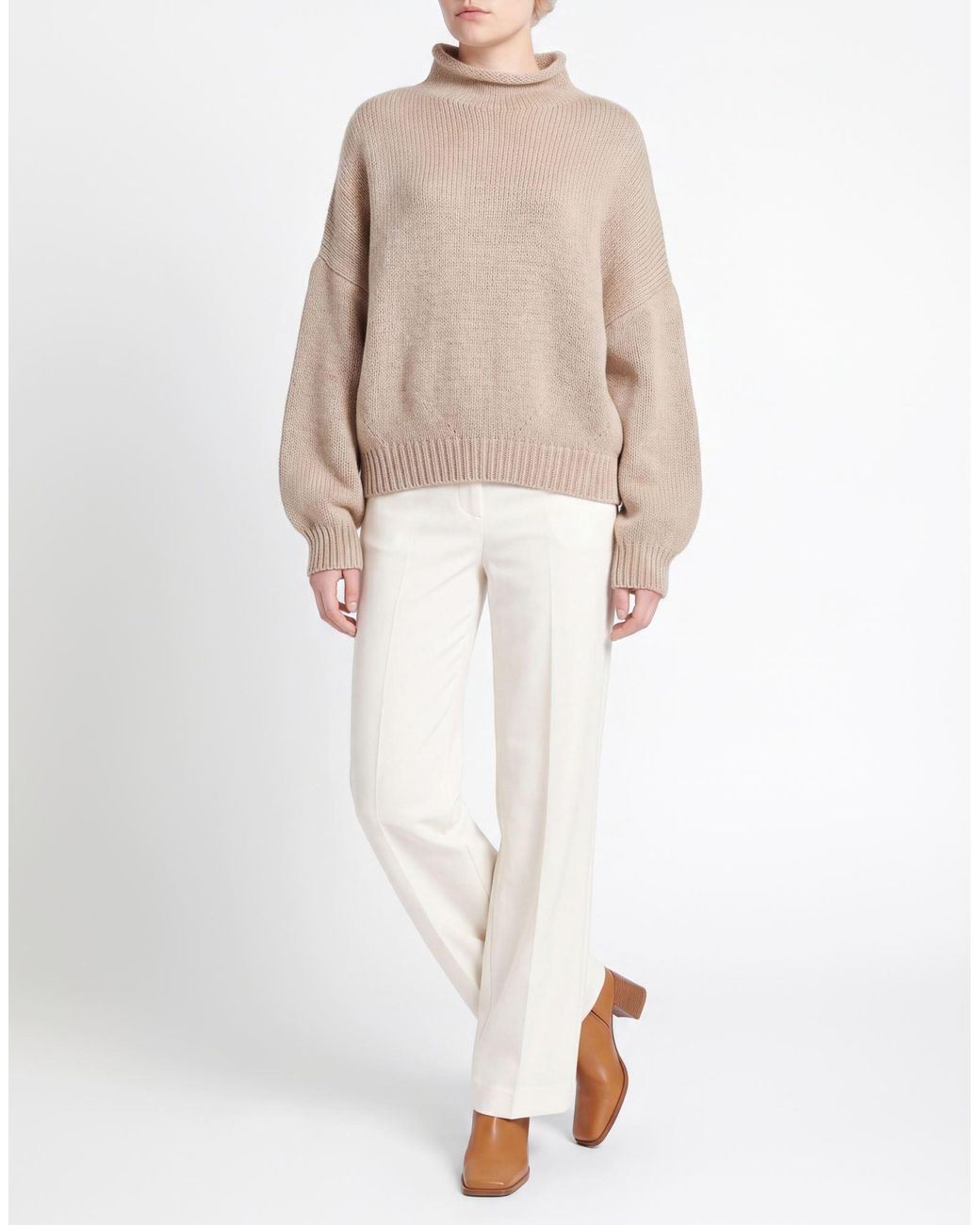 Khaite Natural Sand Turtleneck Cashmere