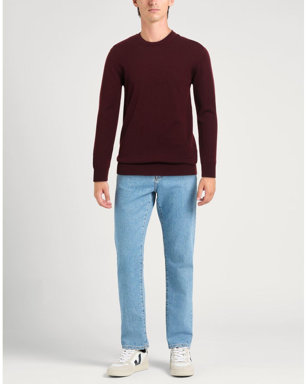 Alpha Studio Red Burgundy Sweater Wool for men