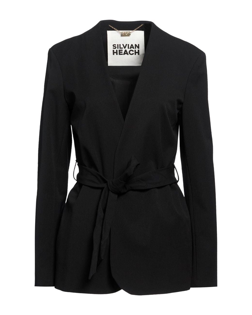 Silvian Heach Black Jacket Polyester, Viscose, Elastane