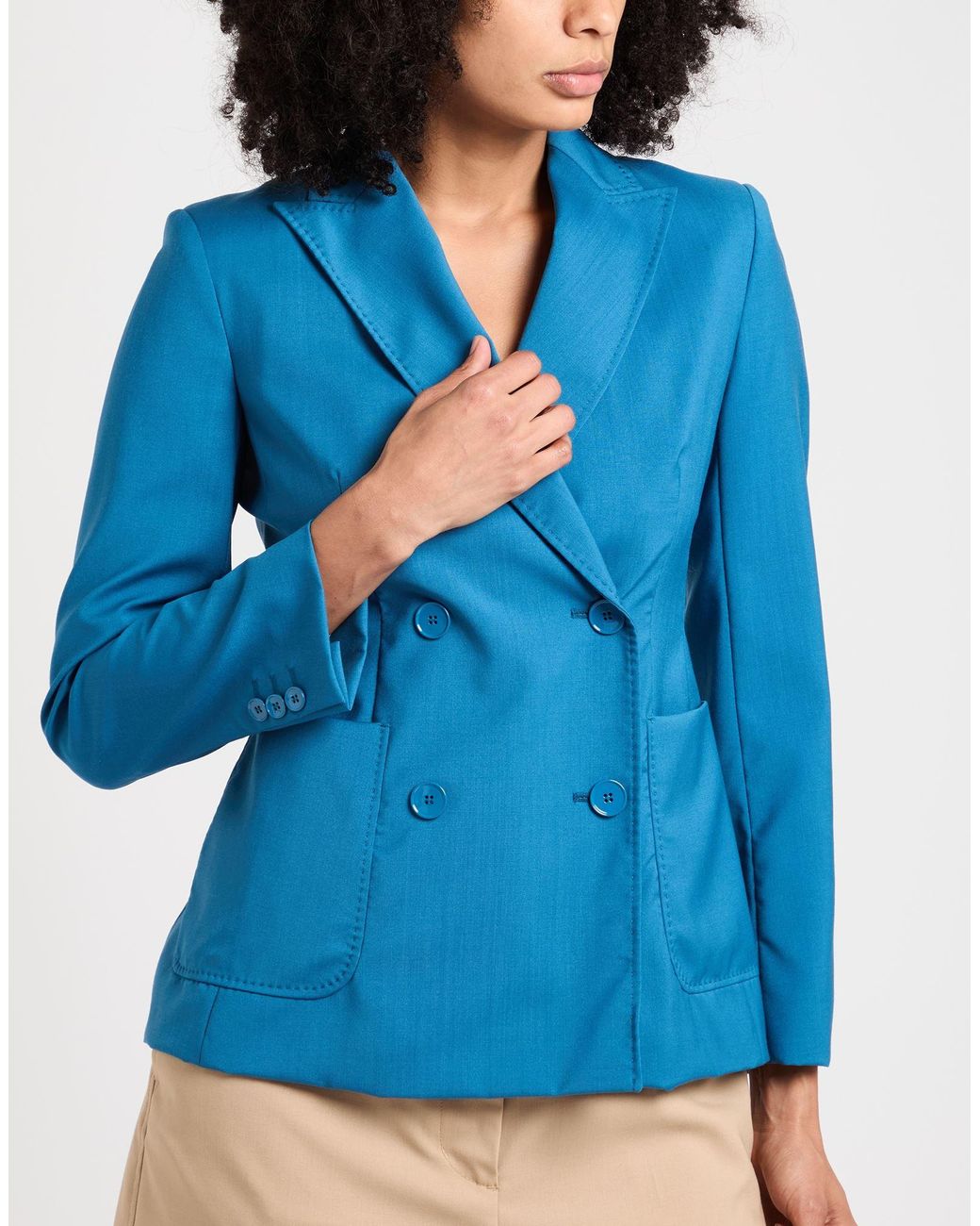 Weekend by Maxmara Blue Blazer Virgin Wool
