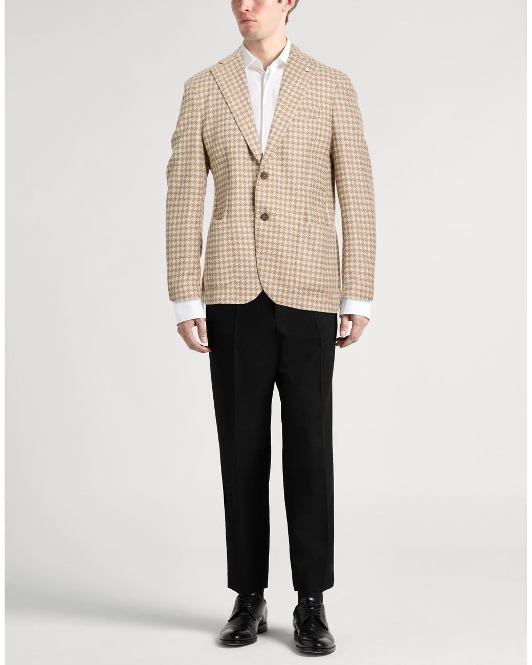 L.b.m. 1911 Natural Camel Blazer Virgin Wool, Silk, Cashmere for men