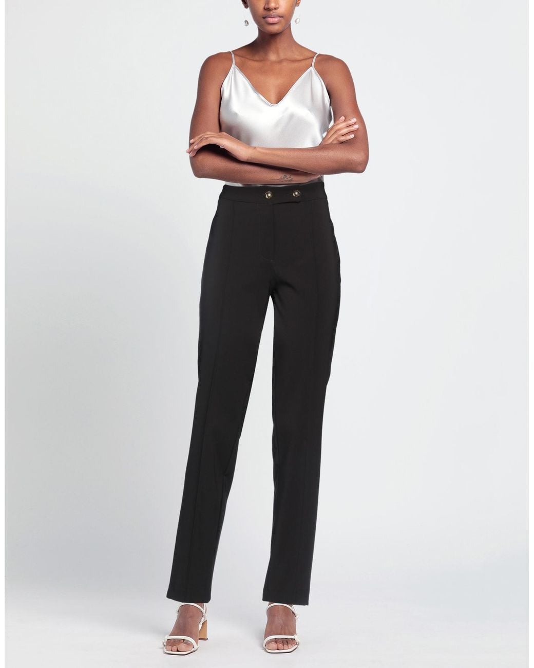 Siste's Black Pants Polyester, Elastane