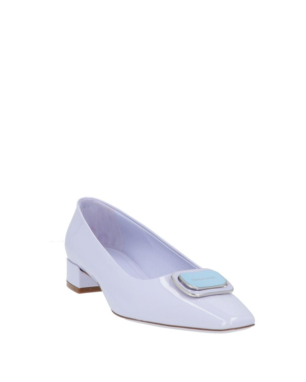 Ferragamo White Lilac Ballet Flats Calfskin