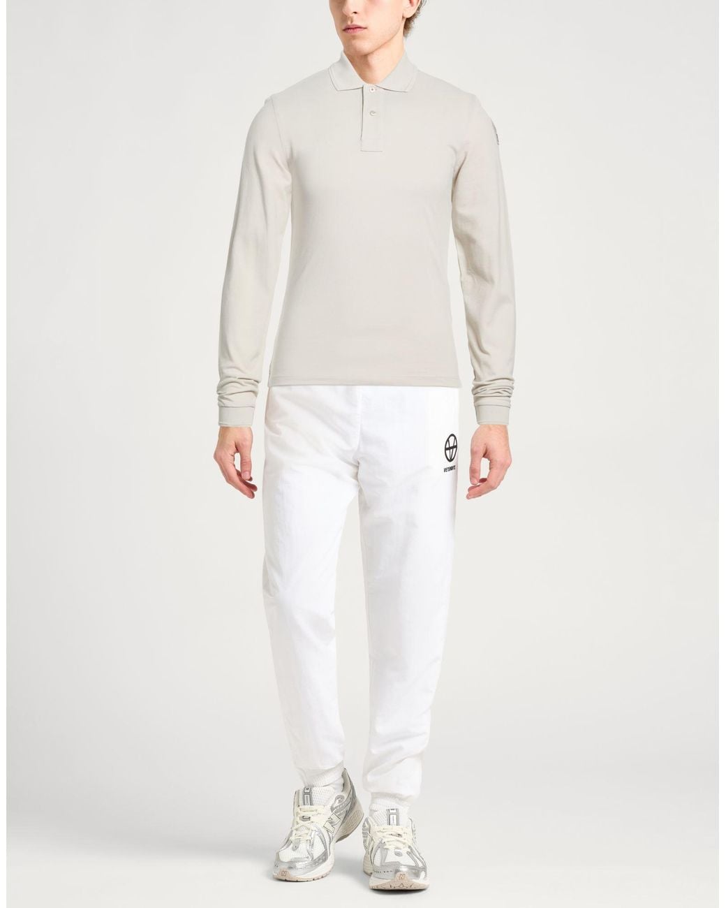 Parajumpers White Taupe Polo Shirt Cotton for men