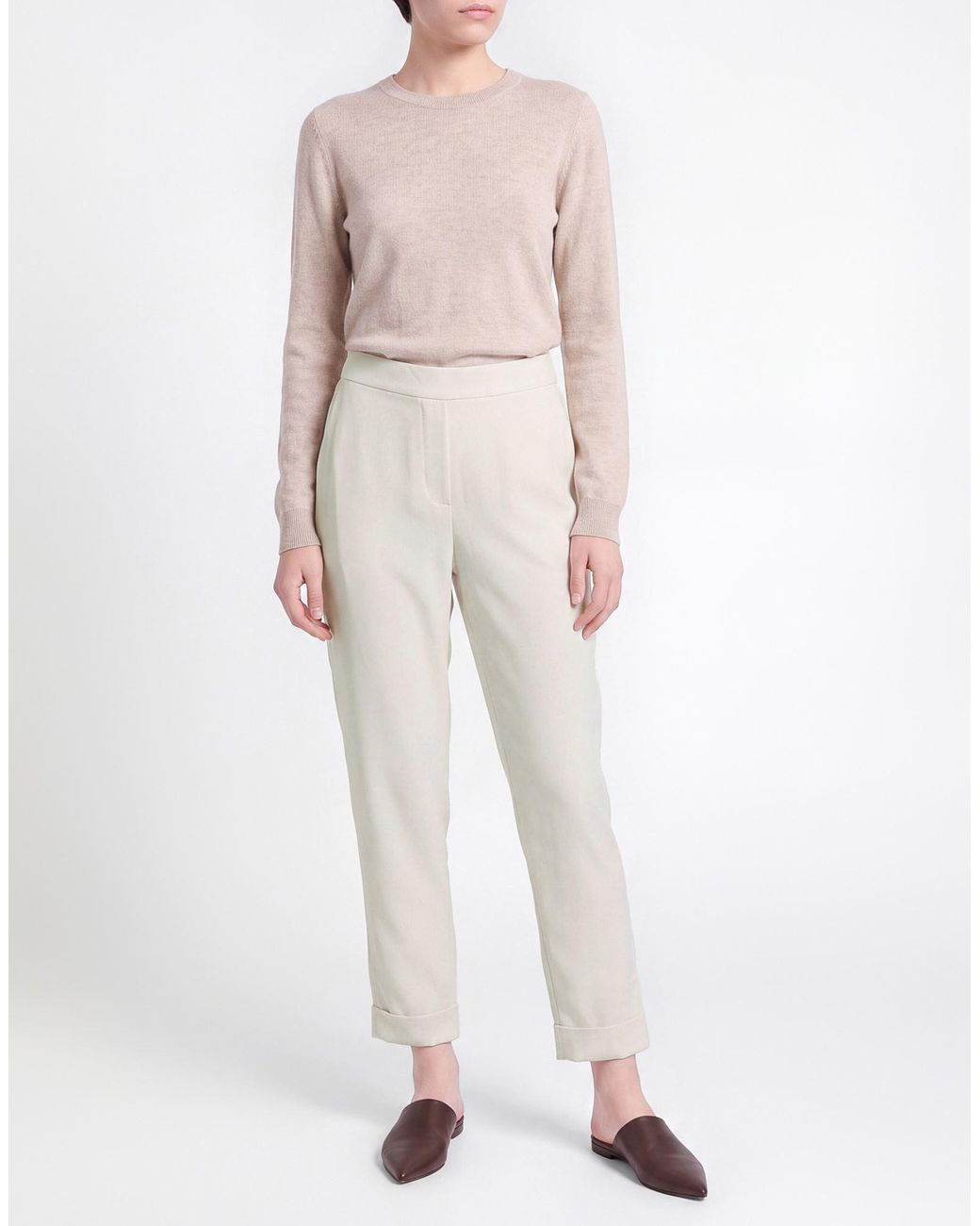 P.A.R.O.S.H. White P.A.R.O..H. Cream Pants Polyester